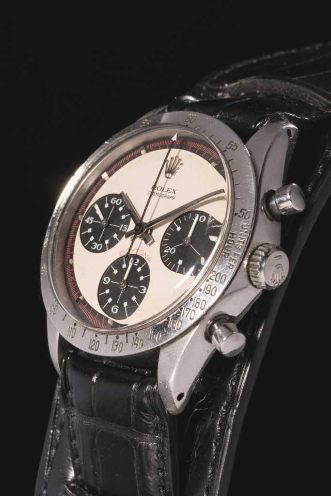 Paul Newman’s personally owned Rolex (Ref. 6239)   Cosmograph Daytona stainless steel chronograph wristwatch sold for $17,752,500 October 26, 2017.