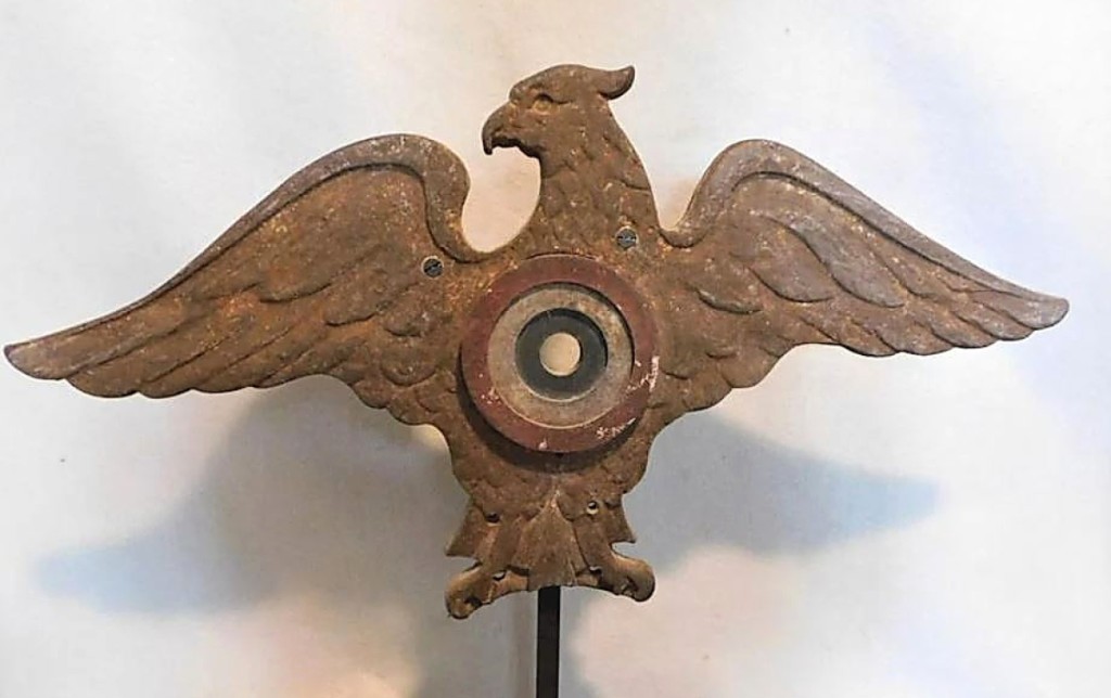 Highest among the targets was this iron eagle form with a wingspan of 22 inches. It sold for $3,037.