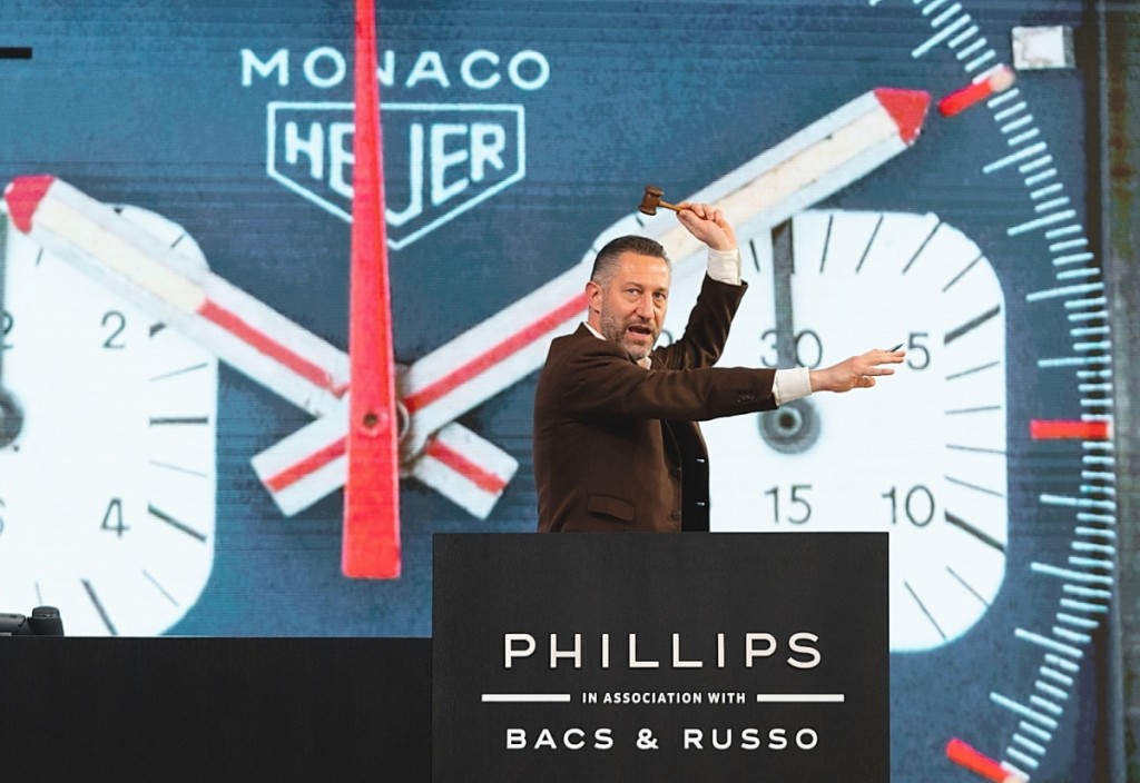 Bacs auctioneering during Phillips’ December 12 “Racing Pulse” sale,   Thomas De Cruz Media: Haydon Perrior photo.