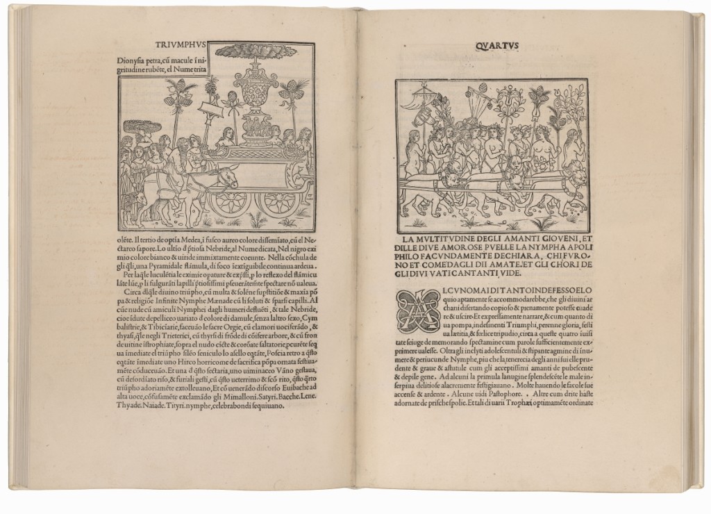 Francesco Colonna (d 1527) Hypnerotomachia Poliphili (The Strife of Love in a Dream by the Lover of Polia), Venice: Aldus Manutius [for Leonardus Crassus], December, 1499. The Morgan Library & Museum, purchased with the Irwin collection,      —Graham S. Haber photo