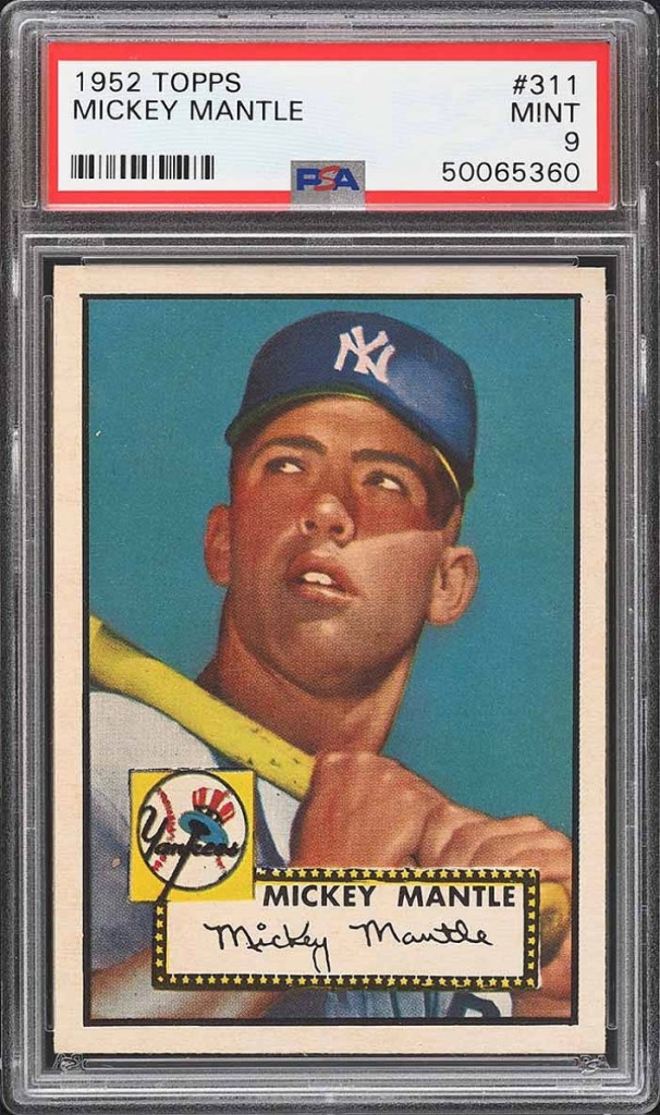 1952 Topps Mantle PSA 9 Front