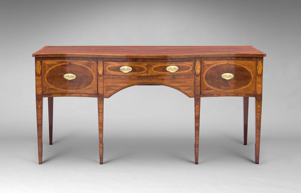 Sideboard, Baltimore, 1790-1810. Mahogany, yellow pine, white pine, tulip poplar, holly and other lightwood inlays.