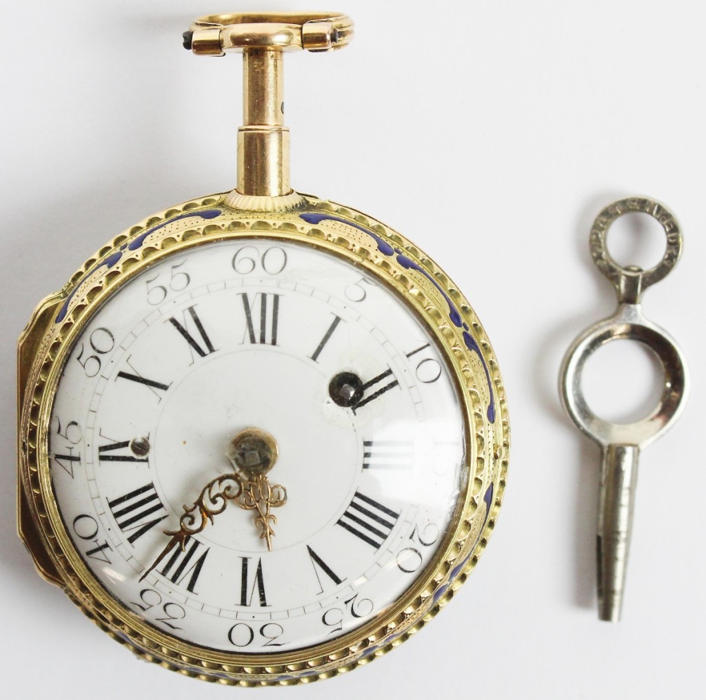 “There was enough interest in it that I knew it would do well but it still brought more than I expected,” was Ethan Merrill’s observation on this French 18K or 22K yellow gold and enameled pocket watch that sold to an international buyer bidding online for $11,070, the second highest price in the sale ($4/6,000).