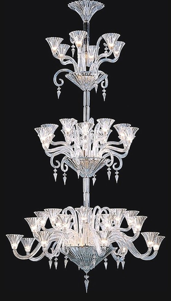 In its catalog listing for this massive 42-light chandelier, 105¼ by 51½ inches, designed by Mathias, Nadeau’s said it would offer the successful bidder the services of a specialist to dismantle, deliver and reassemble it within a 100-mile radius for approximately $ ,000. It brought $43,750.