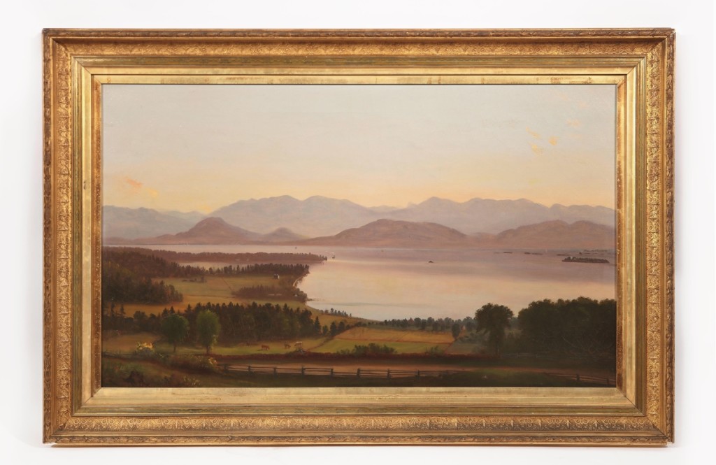 “It was a really sublime landscape,” Ward said of “Burlington Bay from Burlington, Vermont” by Charles Louis Heyde (American, 1822-1892), which took second place honors when it sold for $11,875. A buyer in the Midwest beat out competition from Vermont and New England ($1/1,500).