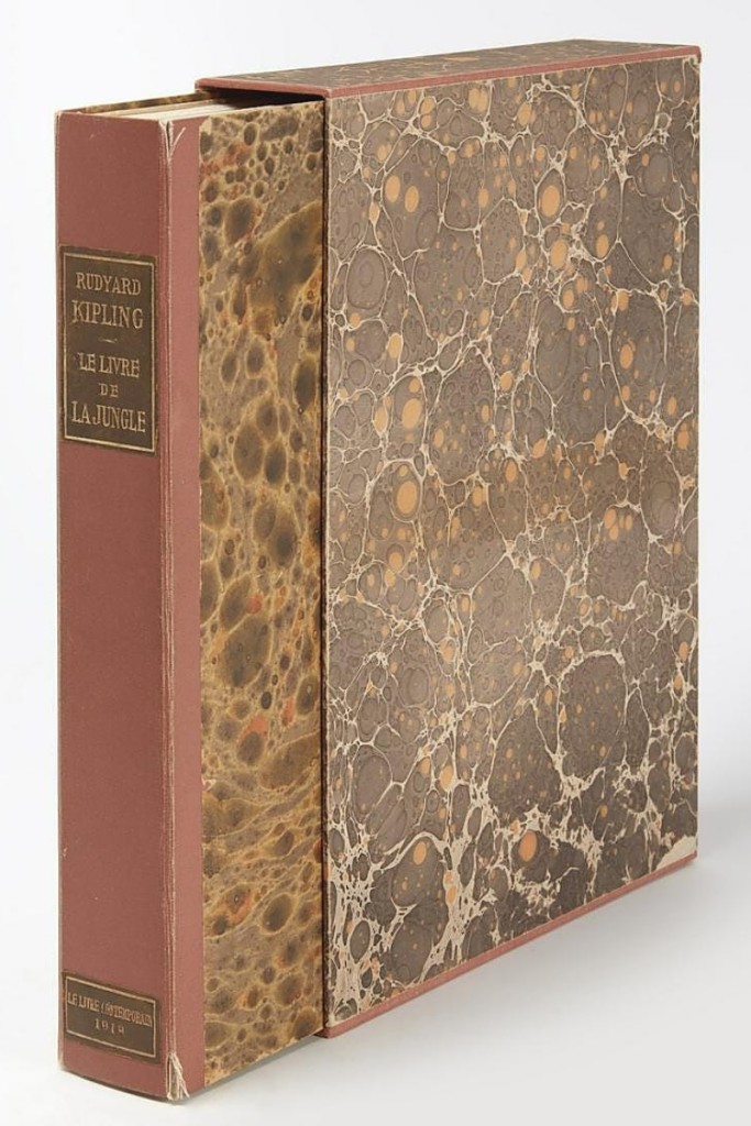 Giampietro said that he photographed every page of Rudyard Kipling’s Le Livre de La Jungle for prospective bidders. It was a loose leaf unbound edition in original boxed case, published by the Paris Societe du Livre Contemporain in 1919 and sold for $7,188.