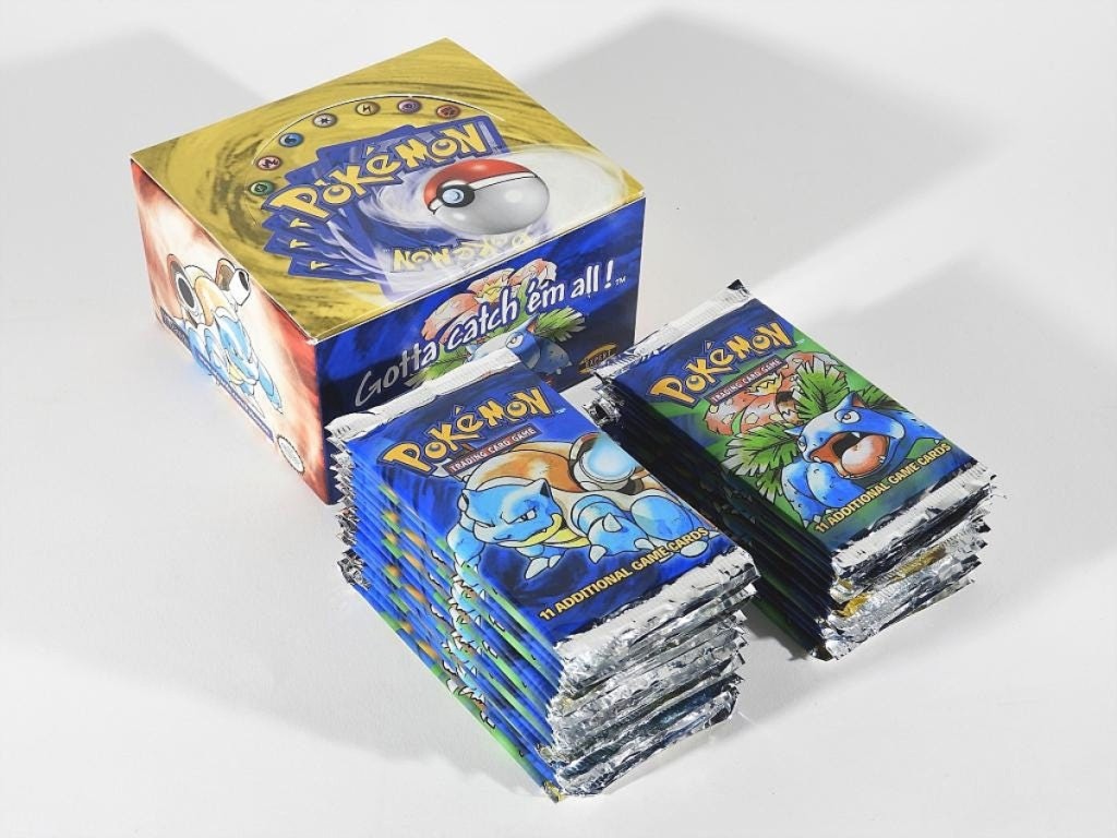 The sale’s top lot was found in a set of 31 factory sealed 1999 Pokémon base unlimited trading card packs with an original booster box. It sold for $18,600.