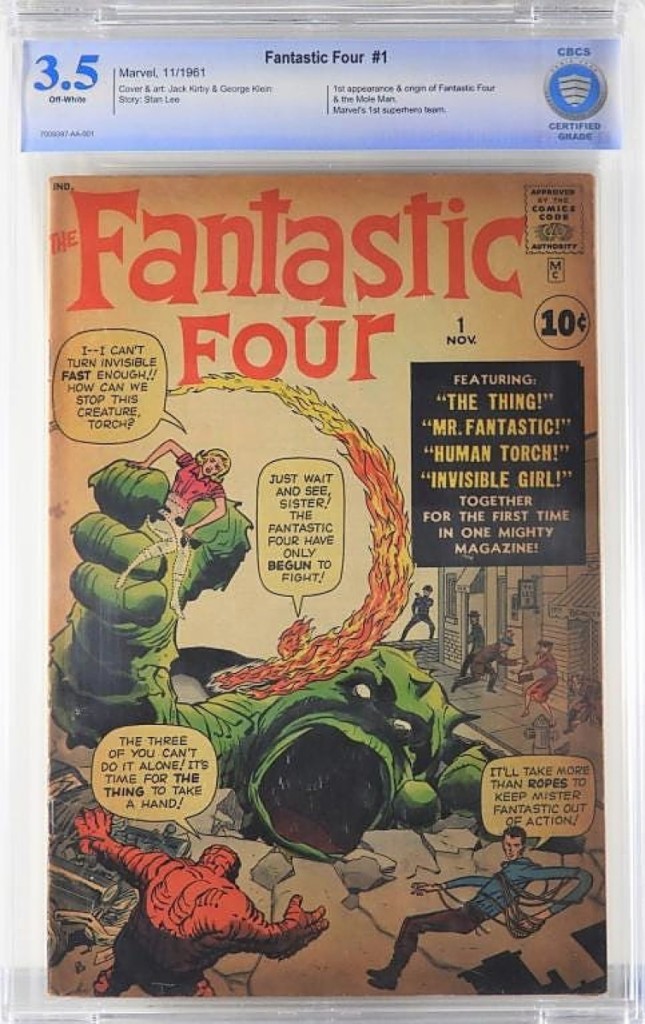 Selling for $16,800 was an issue of Fantastic Four #1, graded CBCS 3.5 with off-white pages. It was the top selling lot from a Chicago collection that supplied about 80 percent of the comic offerings in the sale. With Disney recently announcing a reboot in the Fantastic Four, Landry said this issue will probably be worth anywhere from $20,000 to $25,000 in the next few years.