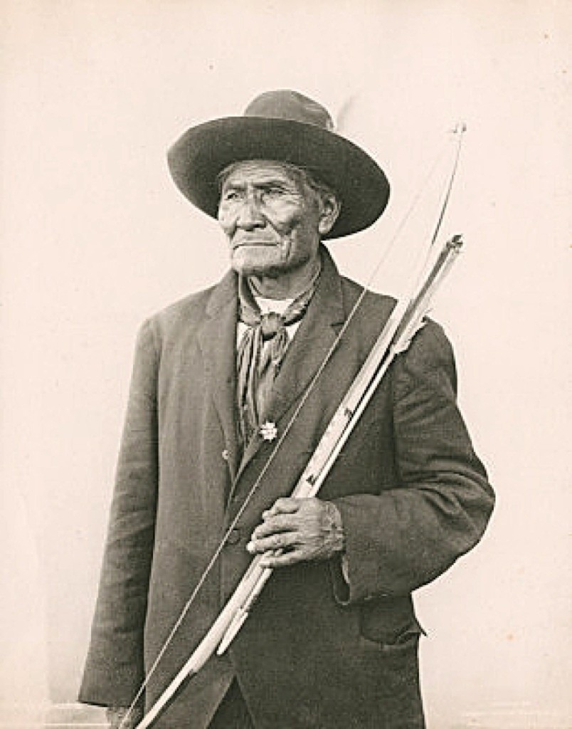 “Geronimo (One Who Yawns), Chiricahua Apache,” a silver print mounted to paper by William Rau, 1904, was on offer by Rare Photo Gallery — Neil MacDonald, Toronto, Ontario, Canada.