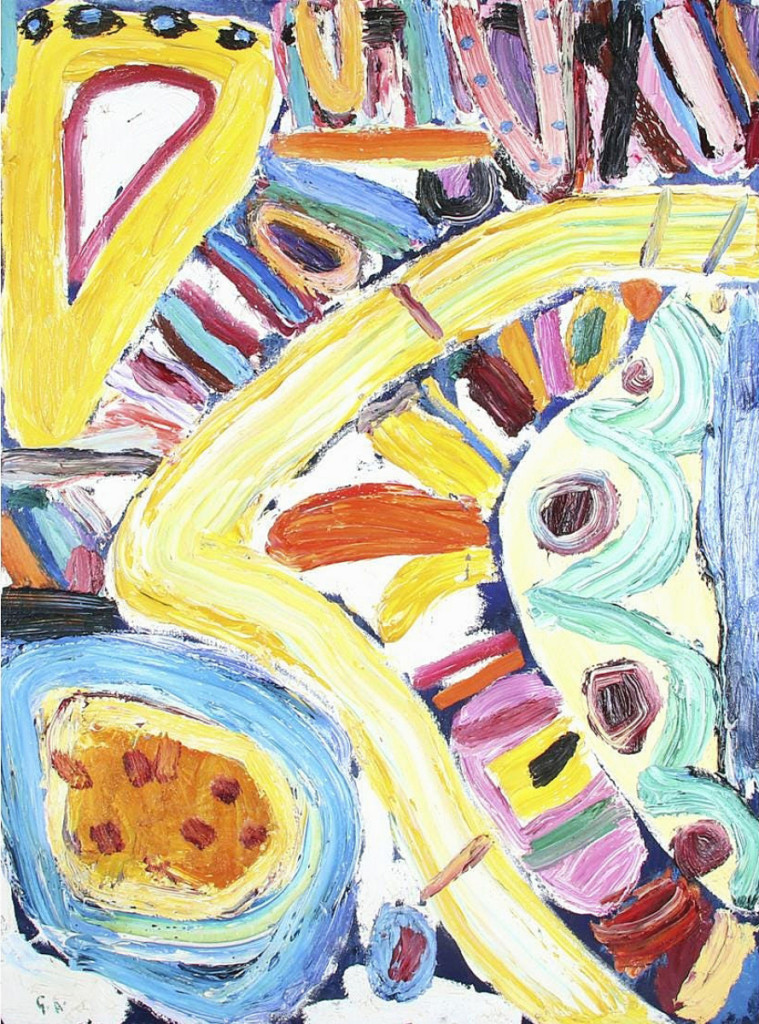 Selling for $12,500 was “Angel Heart” by UK artist Gillian Ayres (1930-2018). The 50½-by-38½-inch oil on canvas was acquired from the artist.