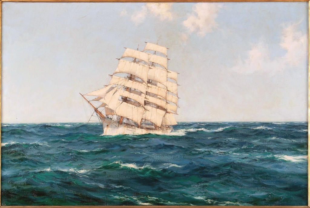 The sale’s third highest lot was a portrait of the Abner Coburn by Montague Dawson. It sold above estimate for $31,250.