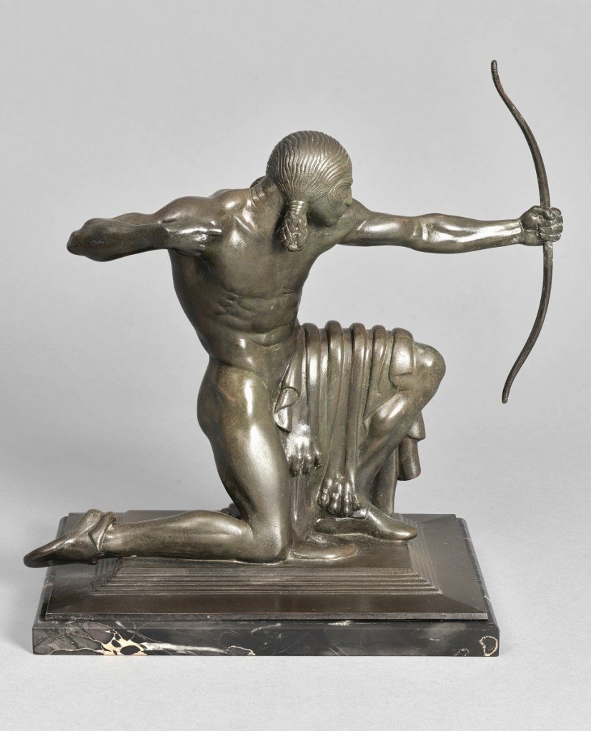 Paul Manship, “Indian,” 1914. Bronze, black-brown patina. Wadsworth Atheneum Museum of Art, Bequest of Honora C. Robertson. ©Estate of Paul Manship.