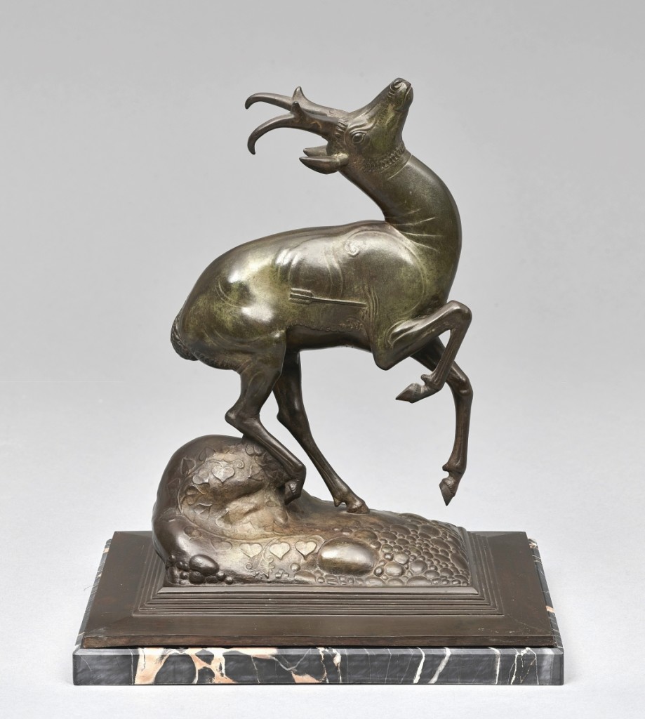 Paul Manship, “Pronghorn Antelope,” 1914. Bronze, black-brown patina. Wadsworth Atheneum Museum of Art, Purchased through the gift of Henry and Walter Keney and the Krieble Family Fund for American Art. ©Estate of Paul Manship.