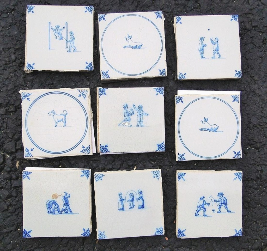 Playful themes were depicted among a lot of more than 100 5-inch Delft tiles. Estimated $200/300, they found a serious buyer who laid out $6,250.