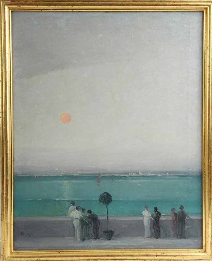 The second day of the sale was led by two works by Leon Dabo (1864-1960), an American tonalist landscape artist. Selling for $37,200 was “Along the Promenade,” possibly Venice, a signed oil on canvas measuring 30 by 24 inches.