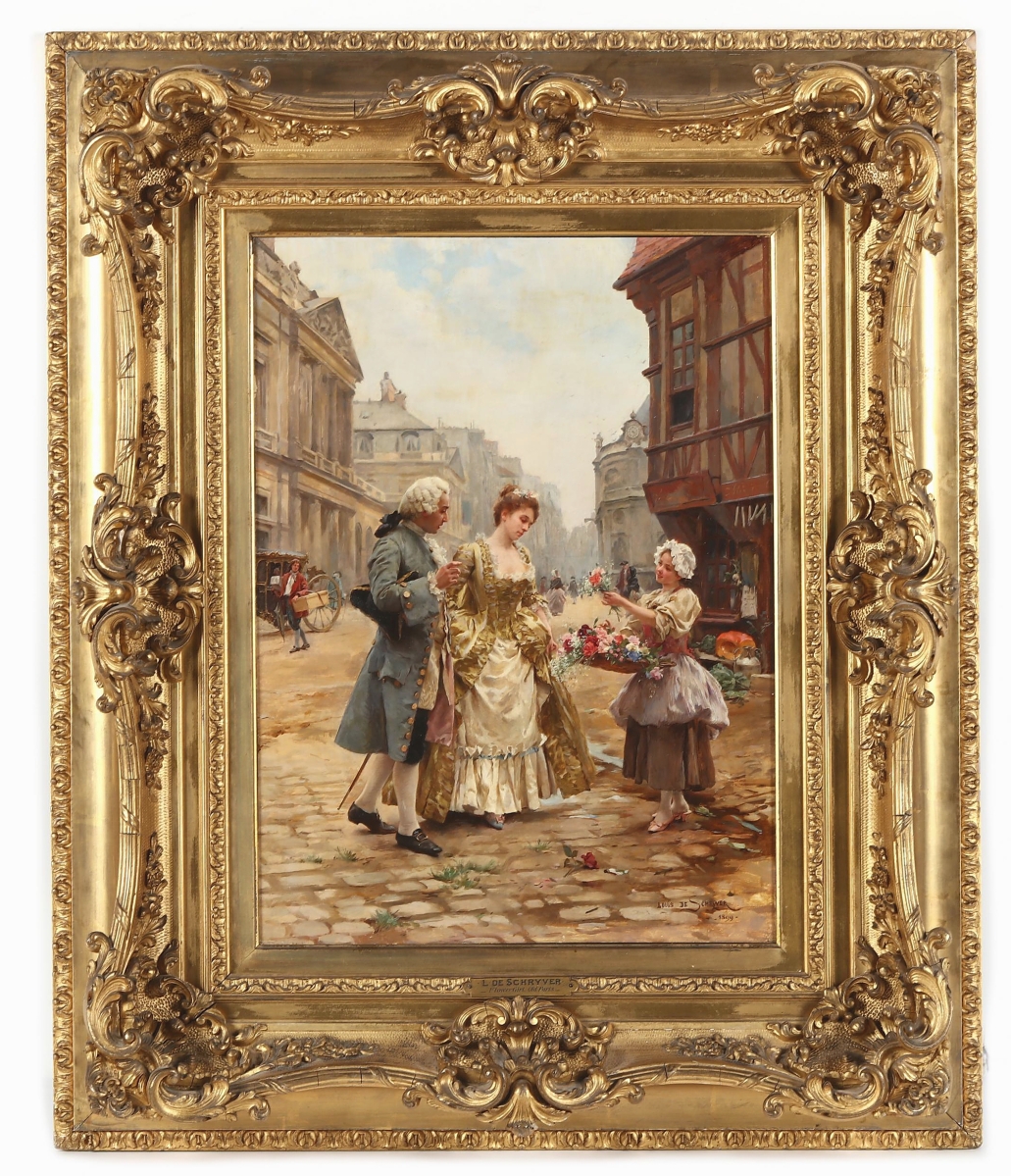 “It was gorgeous, just stunning. There was great depth and detail in the picture,” fine art specialist Claire Frasier said of “Flower Girl, Old Paris” by Louis Marie de Schryver (French, 1862-1942). It had been consigned from a private North Carolina collector but will be leaving the state having sold to a phone bidder from California for $43,200 ($20/40,000).