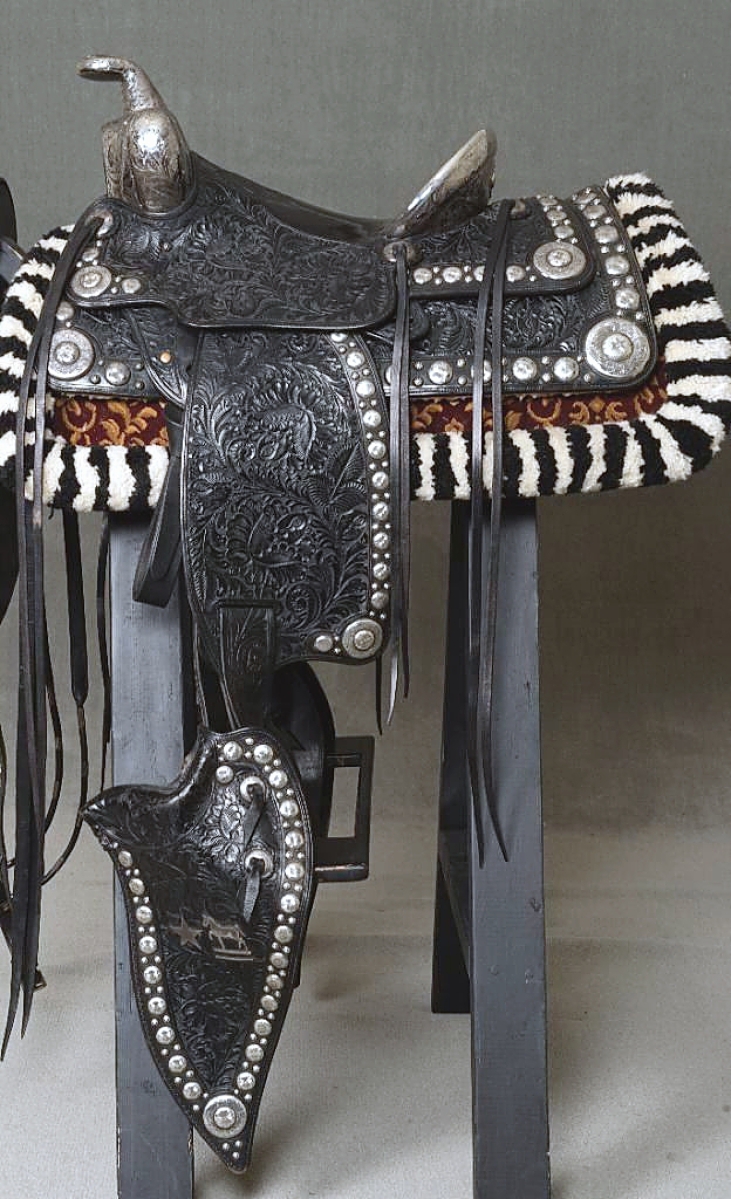 Edward Bohlin made $44,250 with this silver-mounted presentation saddle with Kansas history. “Made for E.C. Roden” was written on the Bohlin shield on its seat.