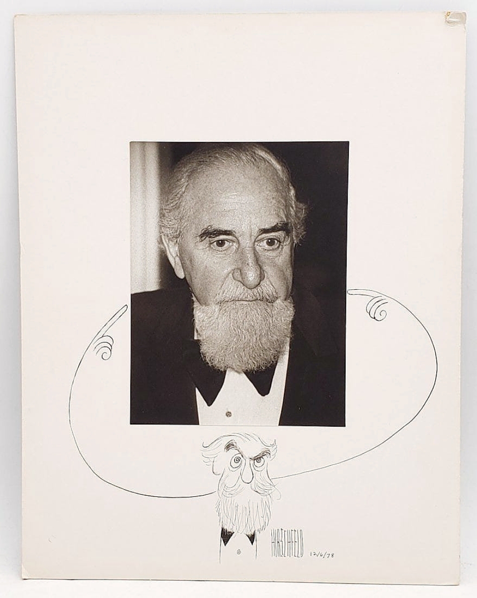 Al Hirschfeld was not content with just a signature as he drew a self-portrait caricature of himself beneath the photo by Rankin-Smith. This example produced the highest of any in the sale, taking $2,580.