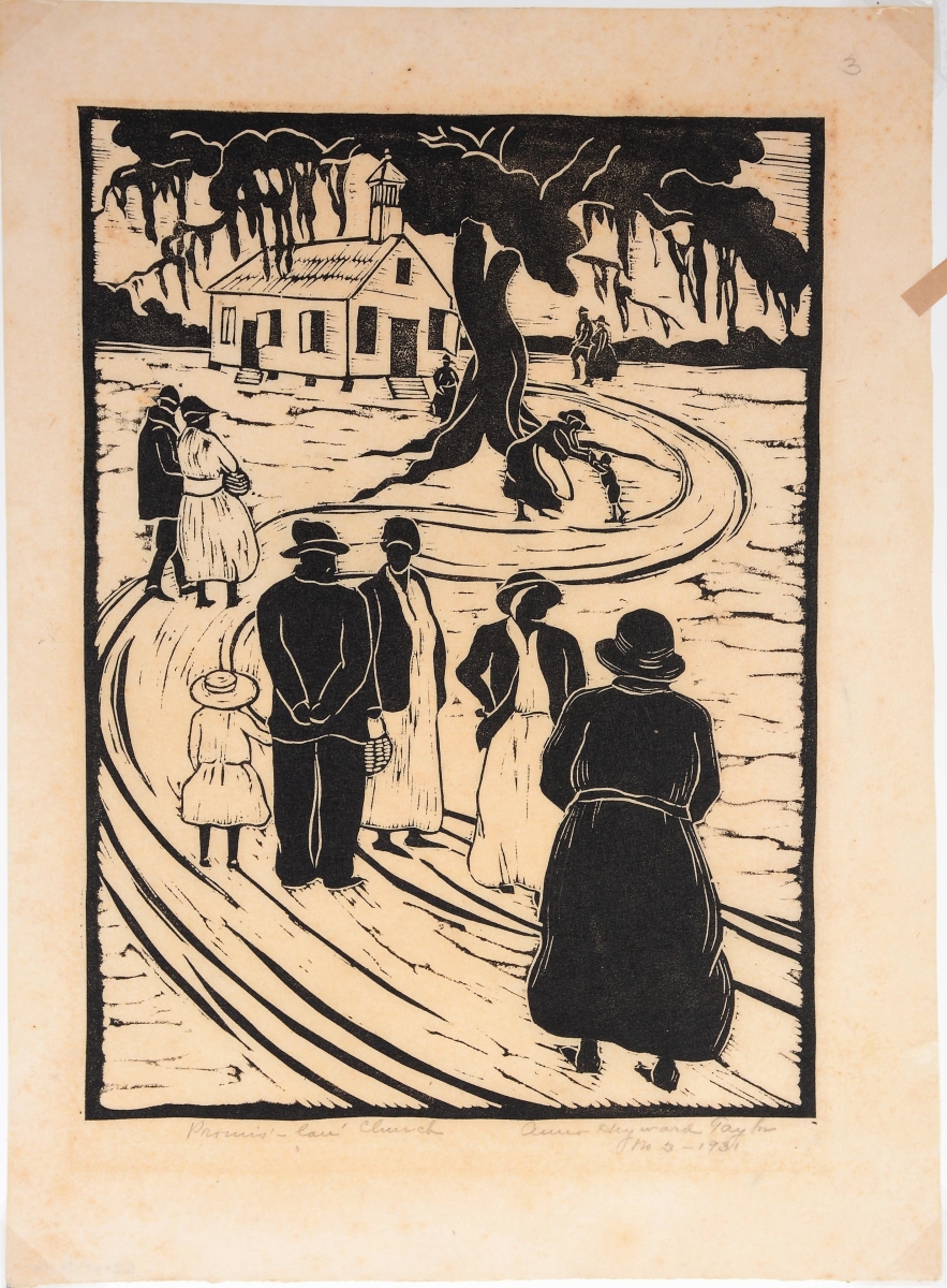 A student of William Merritt Chase, Anna Heyward Taylor (1879-1956) became a leading figure of the Charleston Renaissance. “Promis’ Lan’ Church,” a 1931 woodcut on paper, was executed not long after Taylor established her studio in Charleston. It brought $4,750.