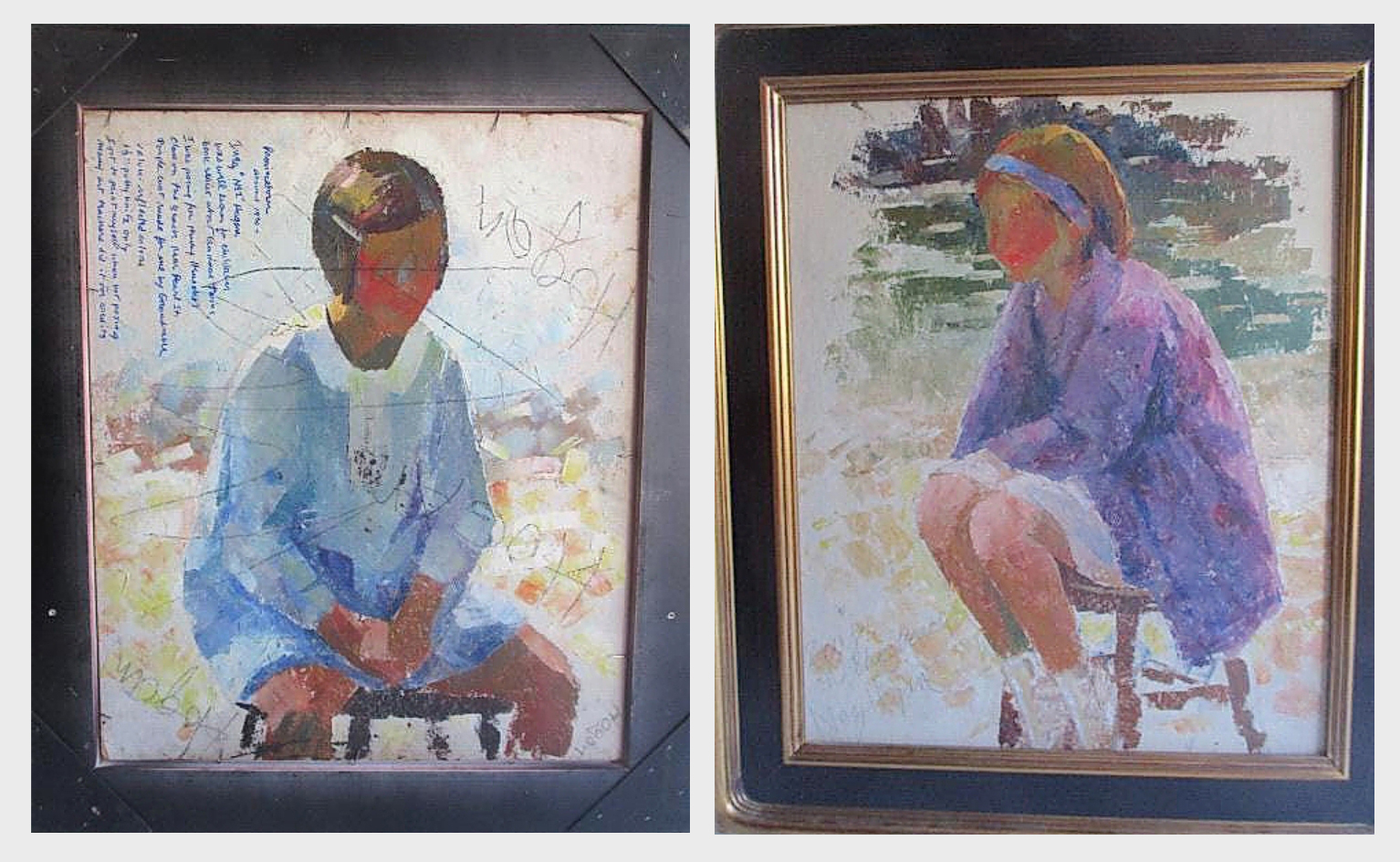 A double-sided, oil on board pair of portraits of Ines “Noz” Hogan (1895-1973), a Provincetown children’s author, on one side and the other side a self-portrait of Moore herself, 20 by 24 inches, sold for $2,950. Central Mass Auctions’ auctioneer and appraiser Wayne Tuiskula said he believes that may be an auction record for a Moore painting.