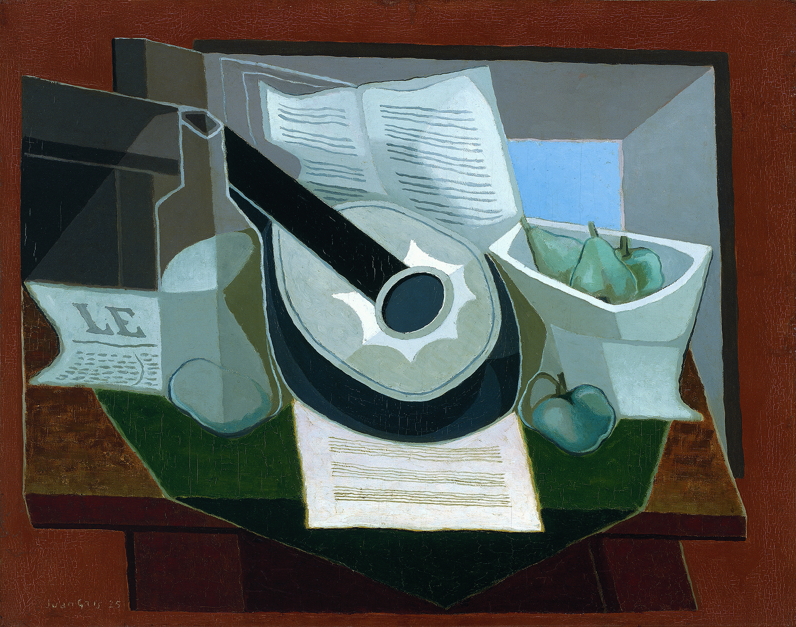 “Mandolin and Fruit Dish” by Juan Gris, 1925. Oil on canvas. Museum of Fine Arts, Boston. Gift of Joseph Pulitzer Jr. Photo ©2021 Museum of Fine Arts, Boston.