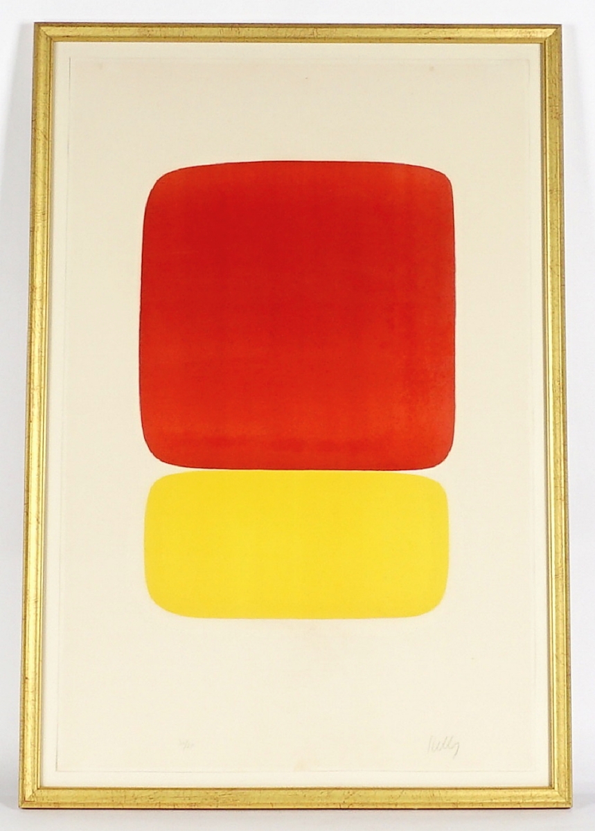 Topping the fine art category was a lithograph by Ellsworth Kelly (American, 1923-2015), “Red over Yellow,” which was bid to an above-estimate $12,980, likely setting a new record.