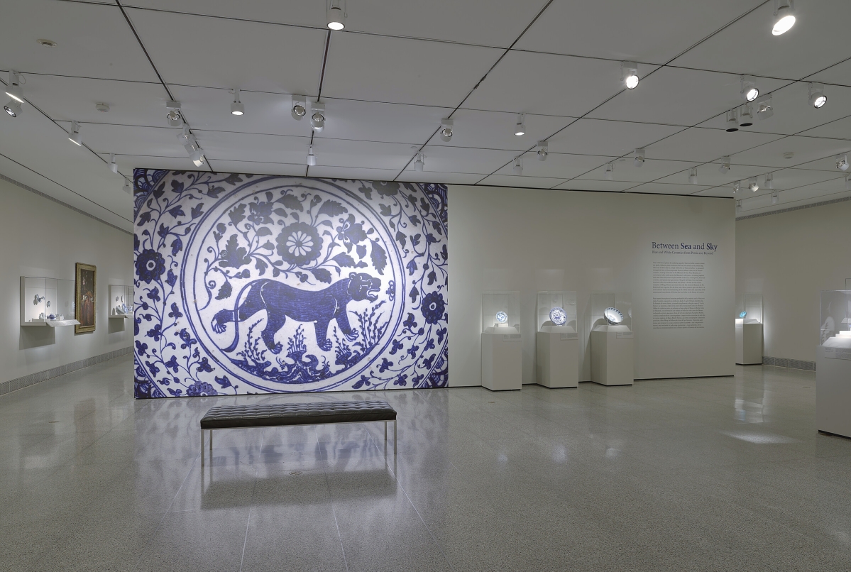 Installation view of “Between Sea and Sky: Blue and White Ceramics from Persia and Beyond” at the Museum of Fine Arts, Houston. Photos by Will Michels. Photograph ©The Museum of Fine Arts, Houston