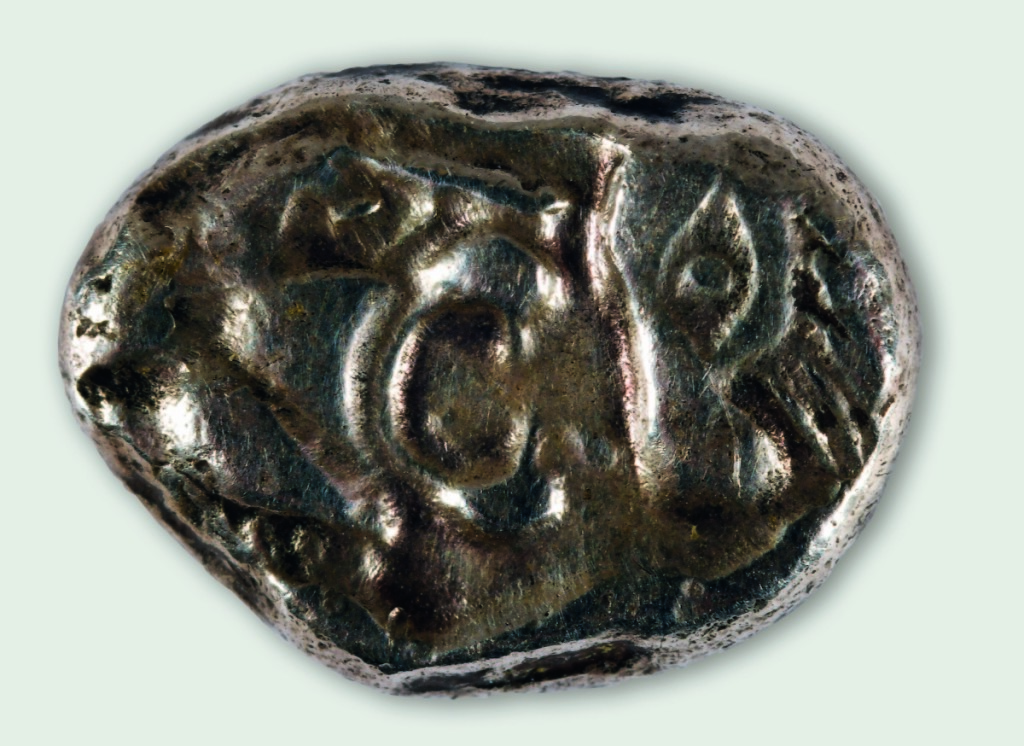 World’s oldest coin, circa 600 BCE. Minted in Ancient Lydia by King Alyattes (619-560 BCE). Collection of the Hallie Ford Museum of Art, Willamette University, Salem, Ore., promised gift from Gary Leiser.
