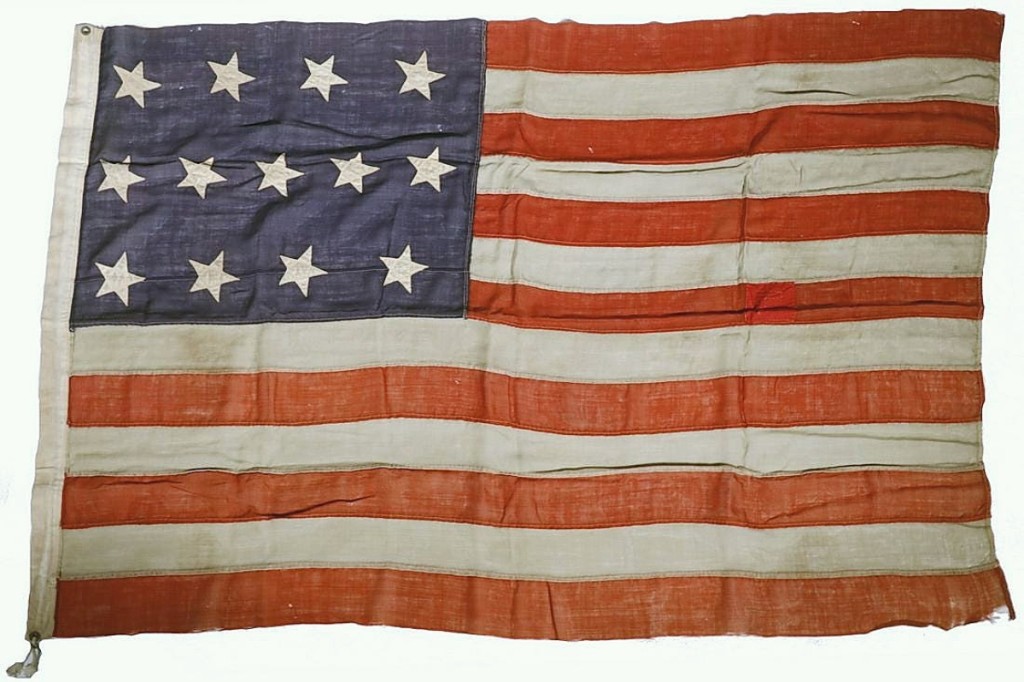 Bidders waved their proverbial paddles for this United States Centennial Flag but a buyer from Pennsylvania ran it up to $1,320. It was described in the catalog as “scarce” and replicated the 1781 Fort Independence Flag ($600/800).