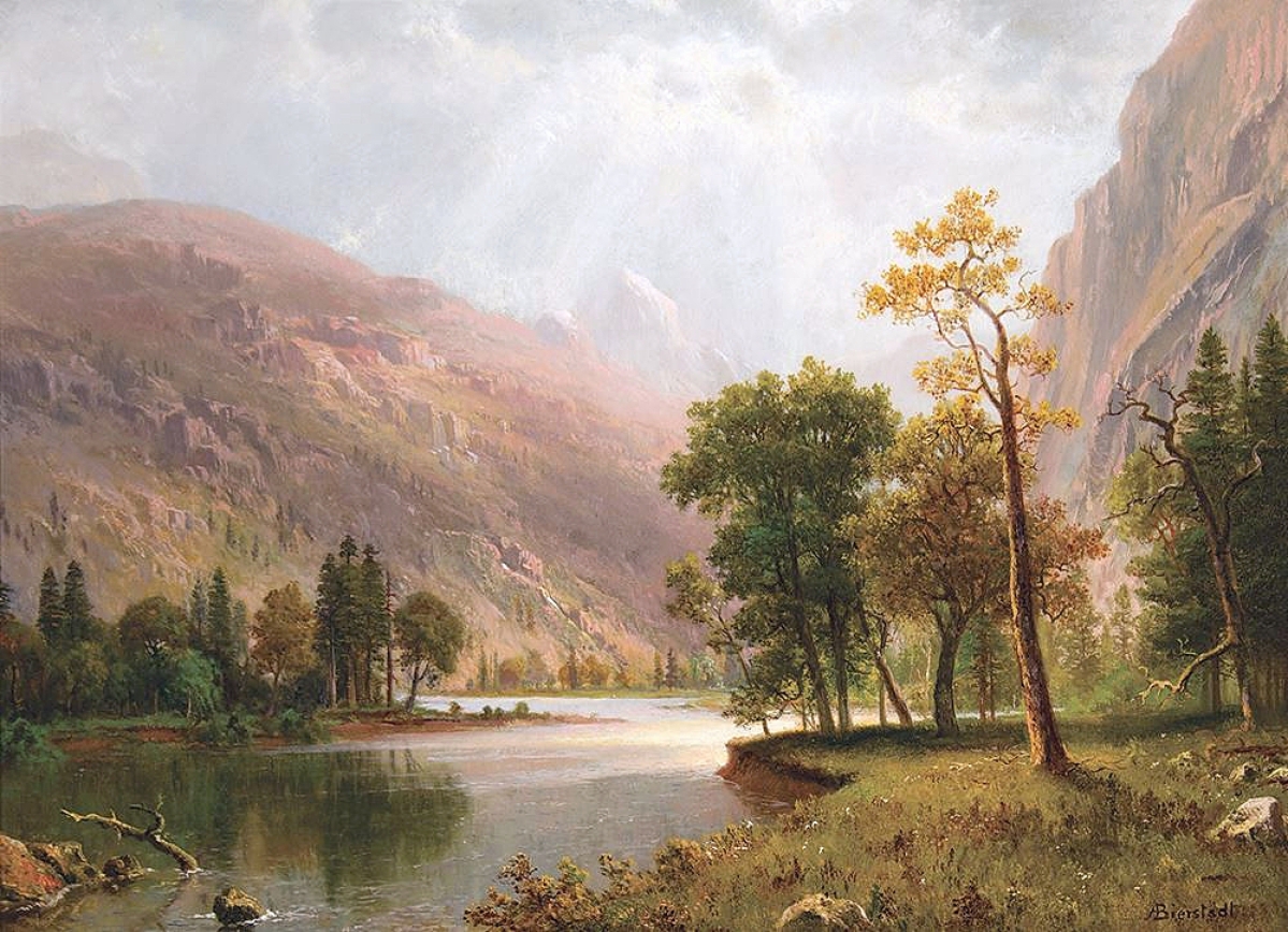 Achieving the third highest price in the sale at $497,250 was “Star King Mountain” by Albert Bierstadt (1830-1902). It was done in oil on paper mounted on board, which was a typical medium for the artist, and measured 14 by 19 inches ($300/500,000).
