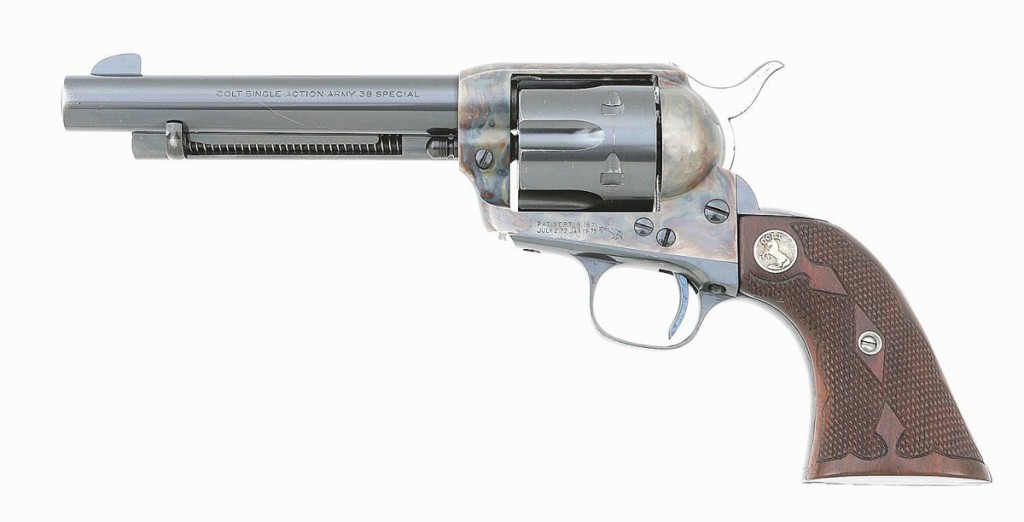 This prewar Colt single action Army revolver was shipped from the factory in 1935 to exhibition shooter and author Ed McGivern. The firm noted that it appeared unfired, though McGivern took care of his firearms quite well. It sold for $21,150.