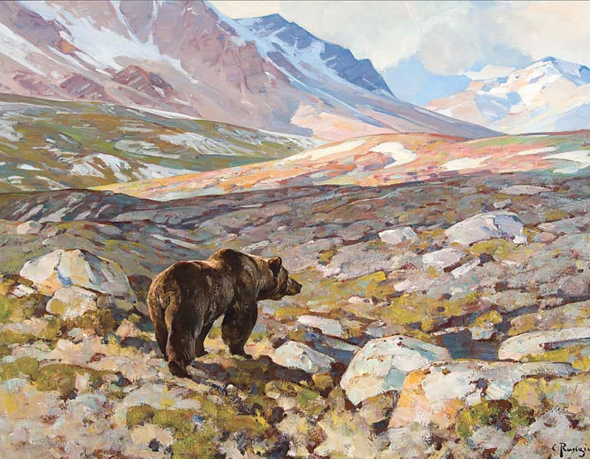 According to Brad Richardson, “Grizzly Bear” by Carl Rungius resonated with collectors as it was a rare subject for the artist. An online bidder prevailed against considerable competition, chasing it to $468,000 ($200/300,000).
