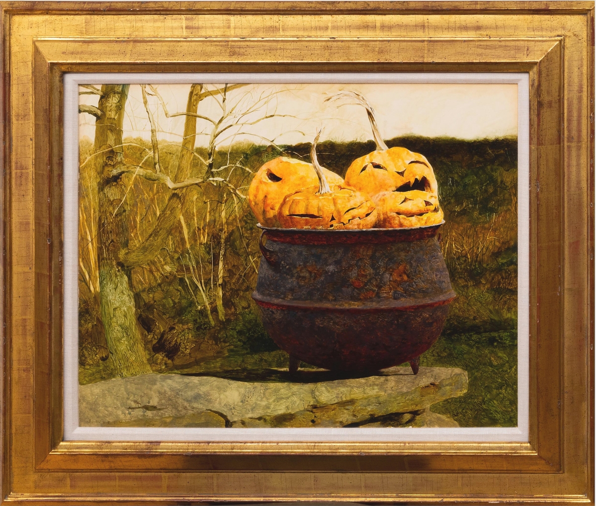 A trade buyer, bidding by phone, beat out seven other phone lines and two sizeable left bids to take Jamie Wyeth’s “After Halloween” to $86,100 ($20/40,000).