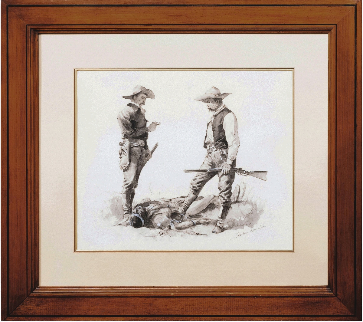 “Searching the Slain” by Frederick Sackrider Remington found favor with a trade buyer, who paid $49,200 for the 1895 ink, wash and gouache on paper picture ($15/20,000).