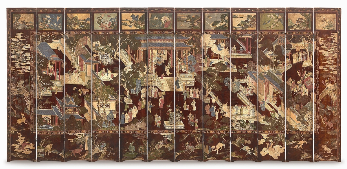 “That was a really fantastic example and I’m thrilled it did so well,” Ben Farina said of this Seventeenth or Eighteenth Century Chinese carved 12-panel coromandel folding screen. It was finely executed and in very good condition. Competition was stiff and it sold to an international phone bidder for $85,050 ($20/30,000).