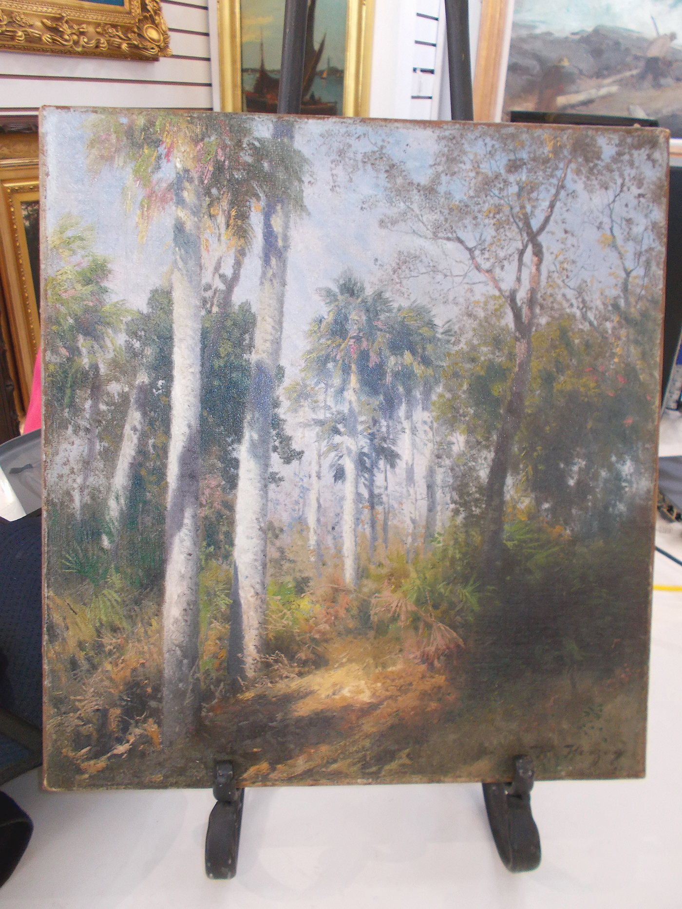 Hermann Herzog was a German American artist who was among the early members of the Hudson River School. This piece, which fetched $60,500, is from his travels to Florida, among the most highly sought-after subjects of his work.