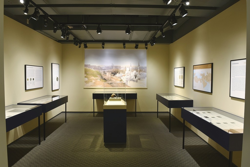 Installation photograph, “Gold Of The Caliphs: Medieval Islamic Coins From The Gary Leiser Collection Of The Hallie Ford Museum Of Art,” on through August 14. Courtesy of the Hallie Ford Museum of Art. Photo by Dale Peterson.