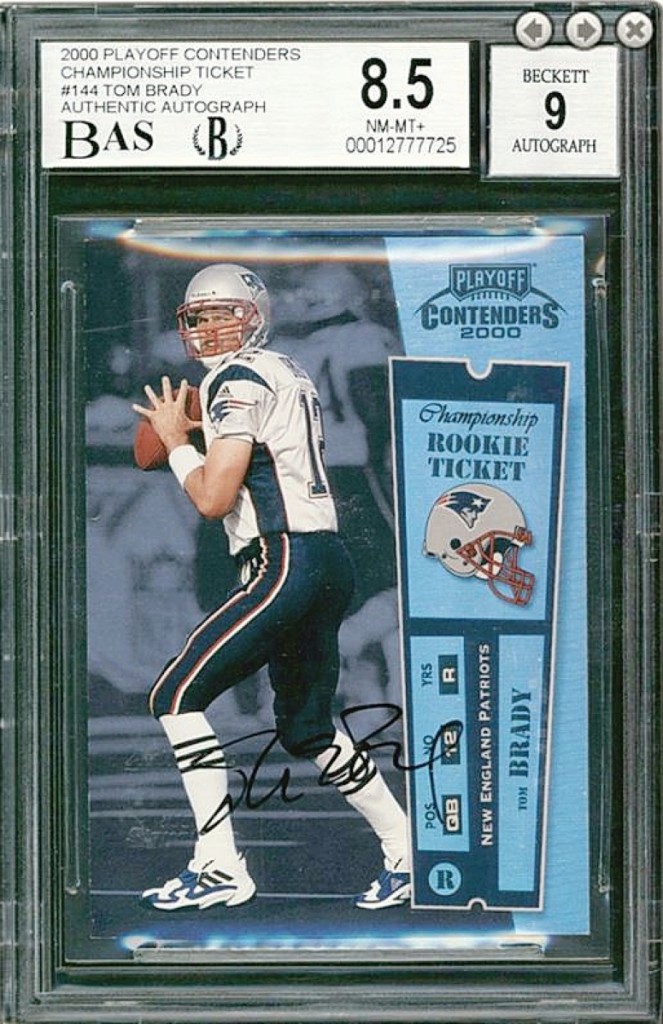 The “Holy Grail” of Tom Brady rookie cards sold for a world record $2,252,854.