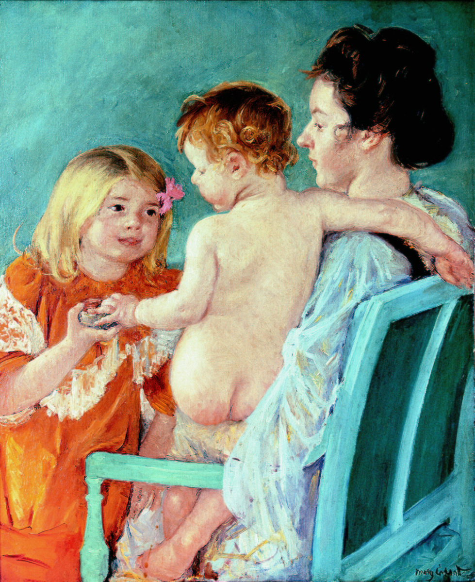 Though Hill-Stead has no receipt for Mary Cassatt’s “Sara Handing A Toy to the Baby,” circa 1901, they believe it to have been acquired circa 1902. Records from the Durand-Ruel archives in Paris indicate it was purchased from them at that time.