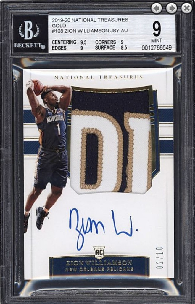 Zion Williamson rookie RPA was bid to $269,549.