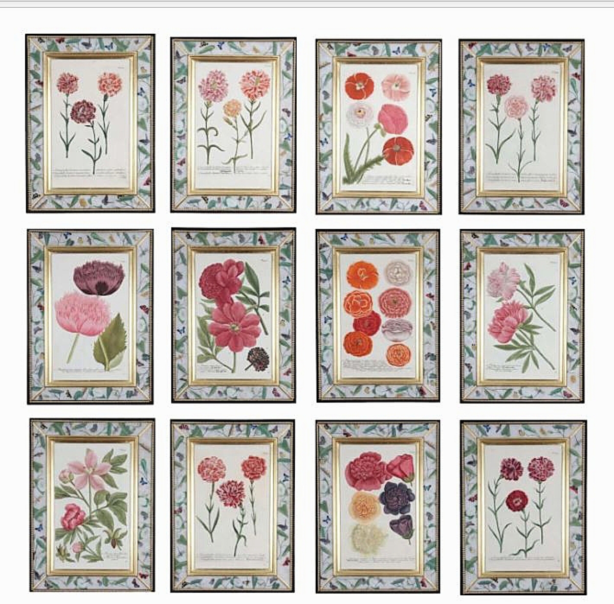 John Dinan and Graziella Chighine began working together in 1988 and have over the years established a reputation for high-quality decorative and collector pieces, which have been acquired by clients from all over the world. Based in London, they work closely with leading interior designers in the United Kingdom and United States. Here they offered Eighteenth Century botanical engravings in decalcomania frames by Johann Wilhelm Weinmann. The set of 12 from “Phytanthoza Iconographia,” 1737-1745, was priced $25,750.