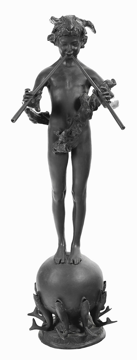 A private American collector, bidding on the phone, paid $37,500 for this 1890 cast bronze statue of “Pan of Rohallion” by Frederick William MacMonnies. It was the highest price realized in the sale ($20/30,000).