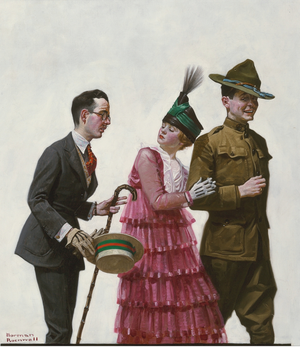 “Rockwell only did a few covers for Judge magazine;  he is the most famous and now the record holder of a Judge cover ”, commented Aviva Lehmann of“ Excuse me!  (Soldier Escorting Woman) ”by Norman Rockwell, which saw competition from three bidders and sold for $ 543,000 ($ 400 / 600,000).