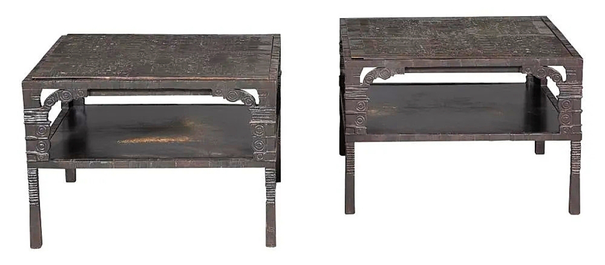 Ingrid Donat produced this pair of “Engrenage” (French for “gear”) tables in cast bronze in 2006. They brought $53,550 and represent two works from the edition of eight.