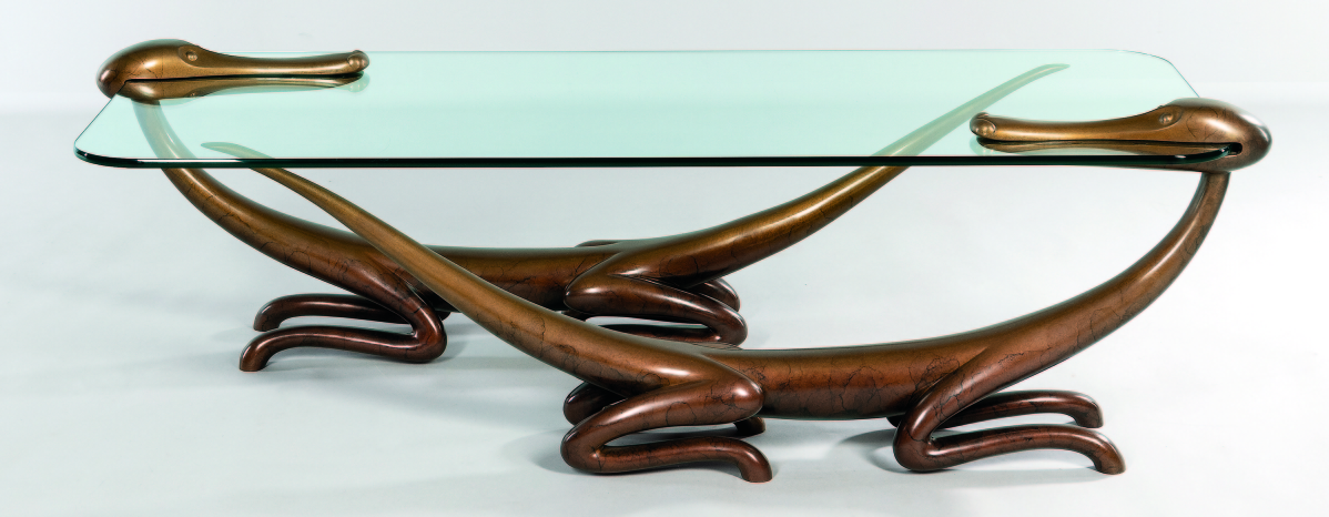 The sale was led by Boston maker Judy Kensley McKie’s “Dragon Table” in cast bronze and glass at $62,500. McKie’s animal-centric designs have earned her renown in the design community.