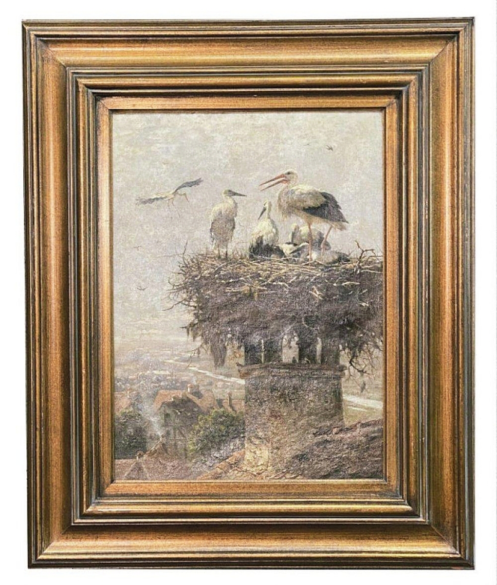The local private collector who acquired “The Stork Nest” by Herman Hartwich thought it had a European aesthetic. It flew to $9,600 ($500-$1,500).