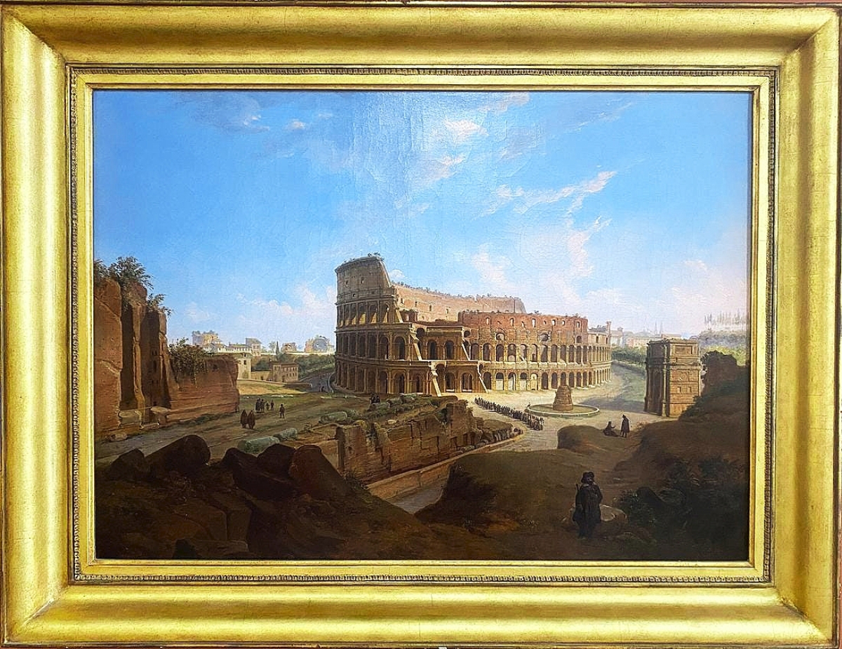 There were two paintings of Roman ruins by French artist Jean Victor Louis Faure and they brought two of the three highest prices of the day. This overview of the Roman Coliseum sold for $42,700, and a matching overview of the Roman Forum sold for $39,040.