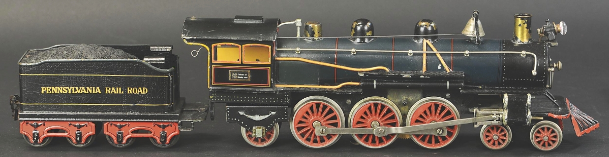 “Paul loved Marklin American cowcatcher locos,” Jeanne Bertoia said. This Marklin electric 4-6-2 Pacific gauge 1 locomotive with matching eight-wheel Pennsylvania Rail Road tender sold for $31,200. There are only a few known.