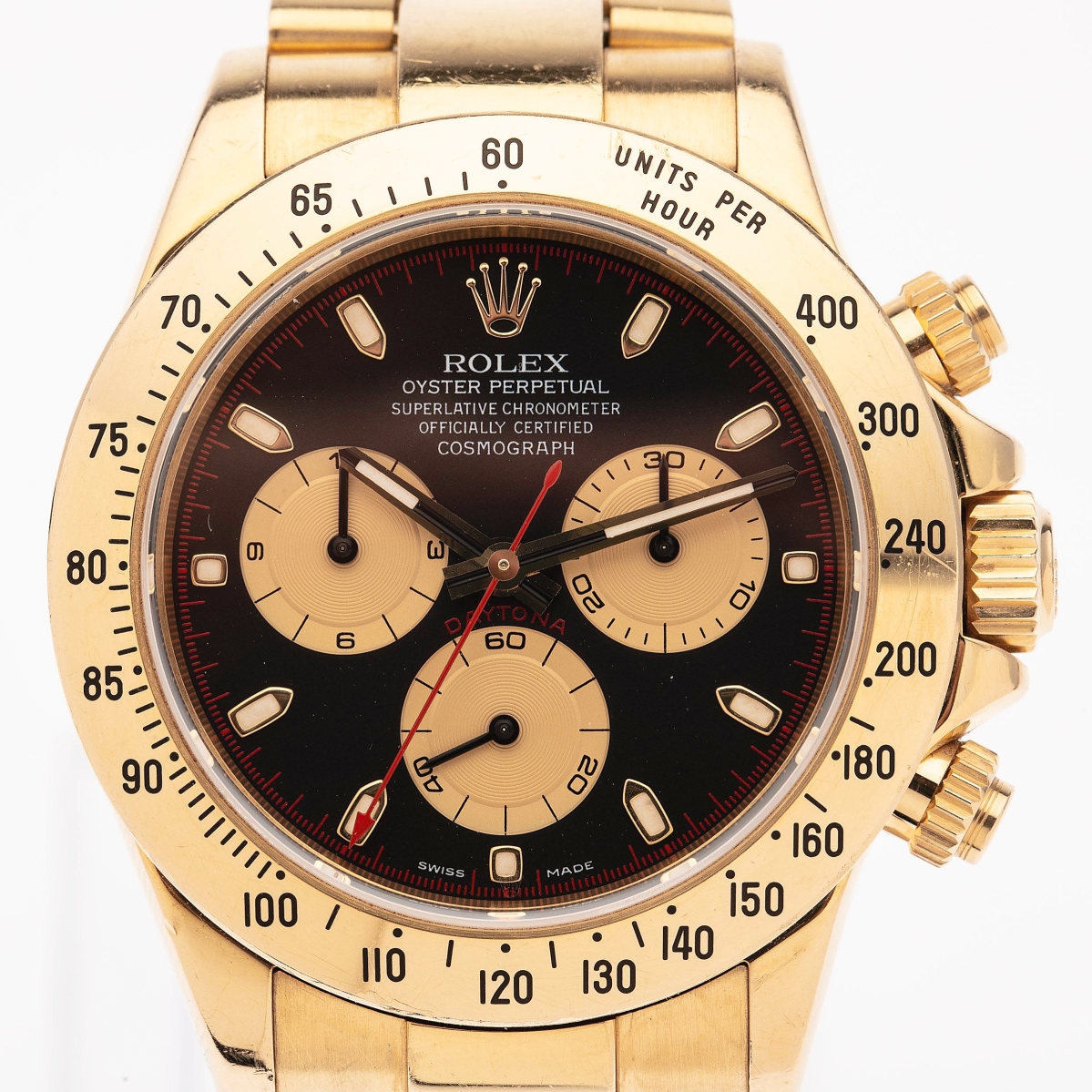 “I’m not surprised at how the watches did. We had a ton of interest in them,” Amanda Everard said regarding the watches in the sale. This Rolex Daytona 18K gold and black man’s watch, circa 2005, was one of seven watches from a Bluffton, S.C., estate. It sold to a phone bidder for $35,000 ($25/35,000).