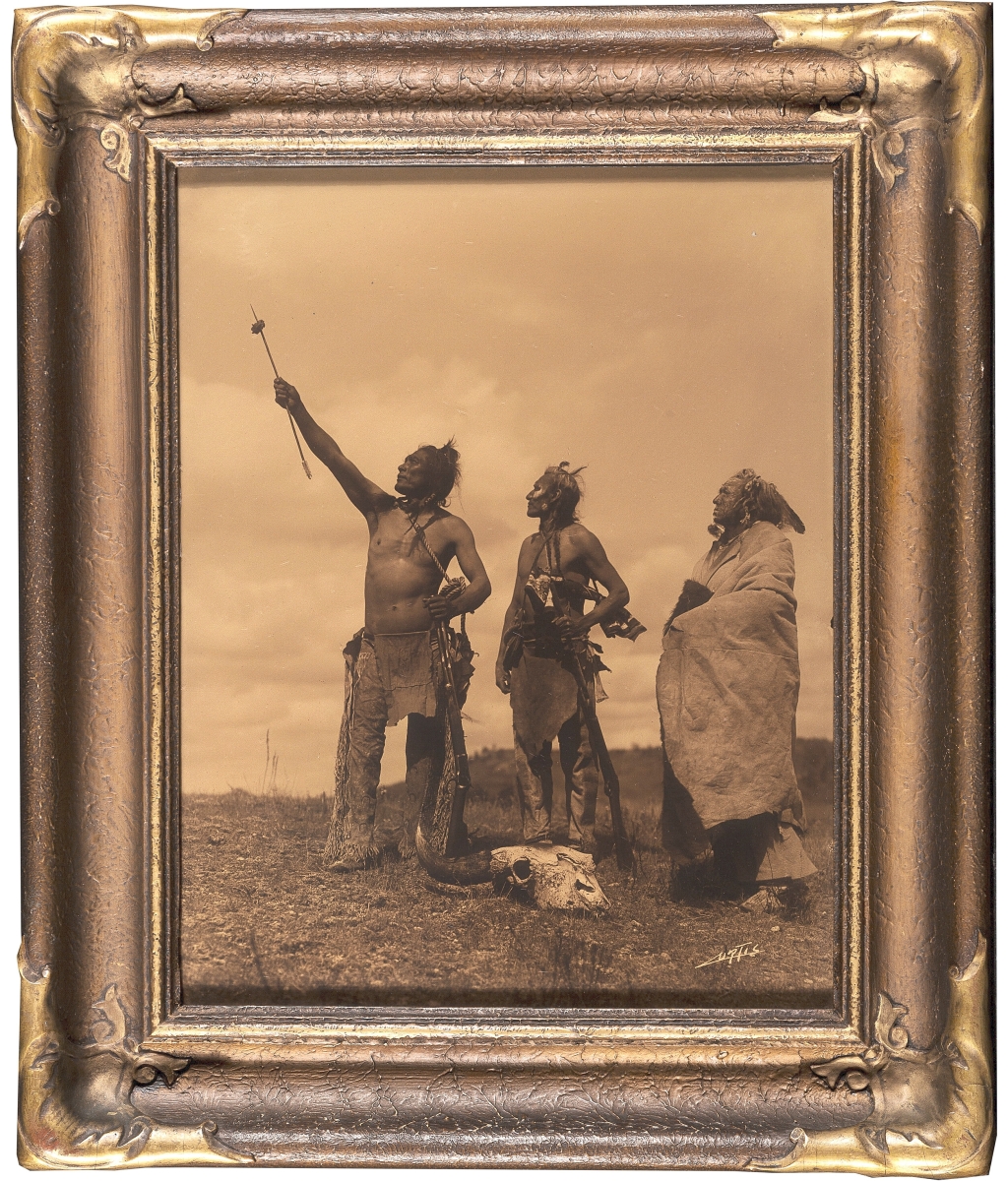 An orotone by Edward Curtis, “The Oath, Apsaroke,” measured 11 by 14 inches and sold for $30,000.